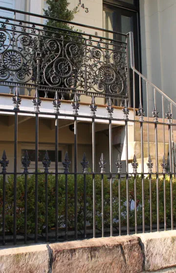 Black Terrace Ironwork And Palisade Fence