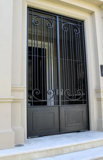 Grand Wrought Iron Black Security Door